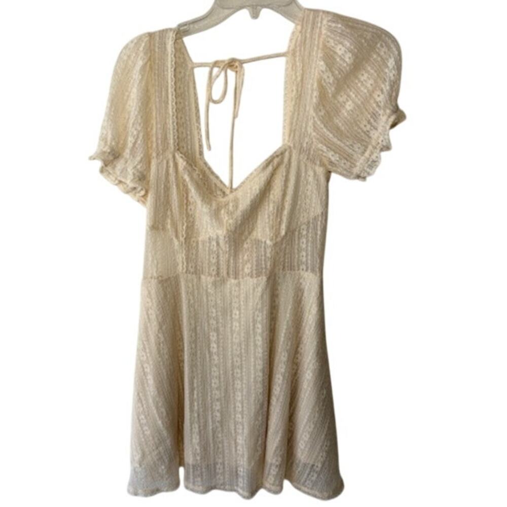 NWT Urban Outfitters Beige Lace Babydoll Dress Size M